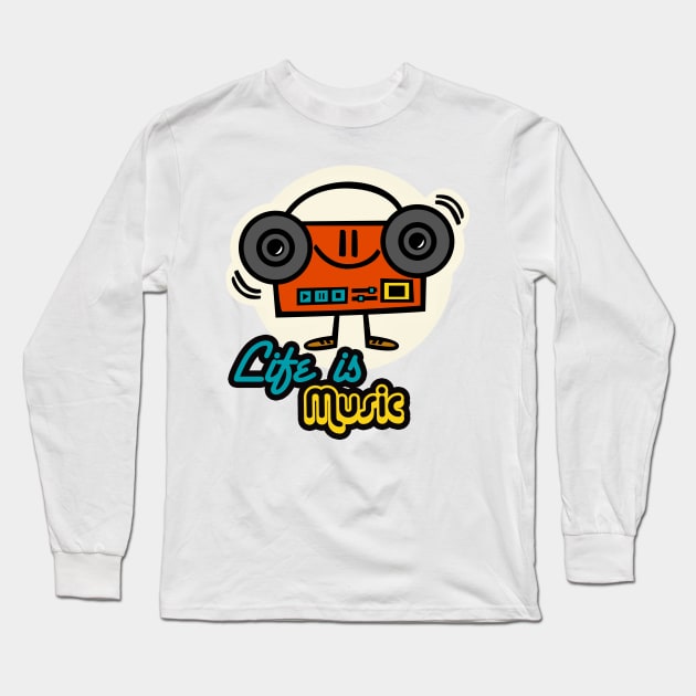 Life is Music Long Sleeve T-Shirt by ilaamen